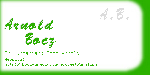 arnold bocz business card